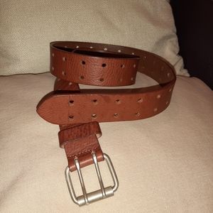 Leather unisex belt